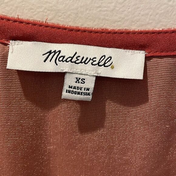 Madewell velvet blouse V-neck flutter sleeve size XS - Picture 2 of 7